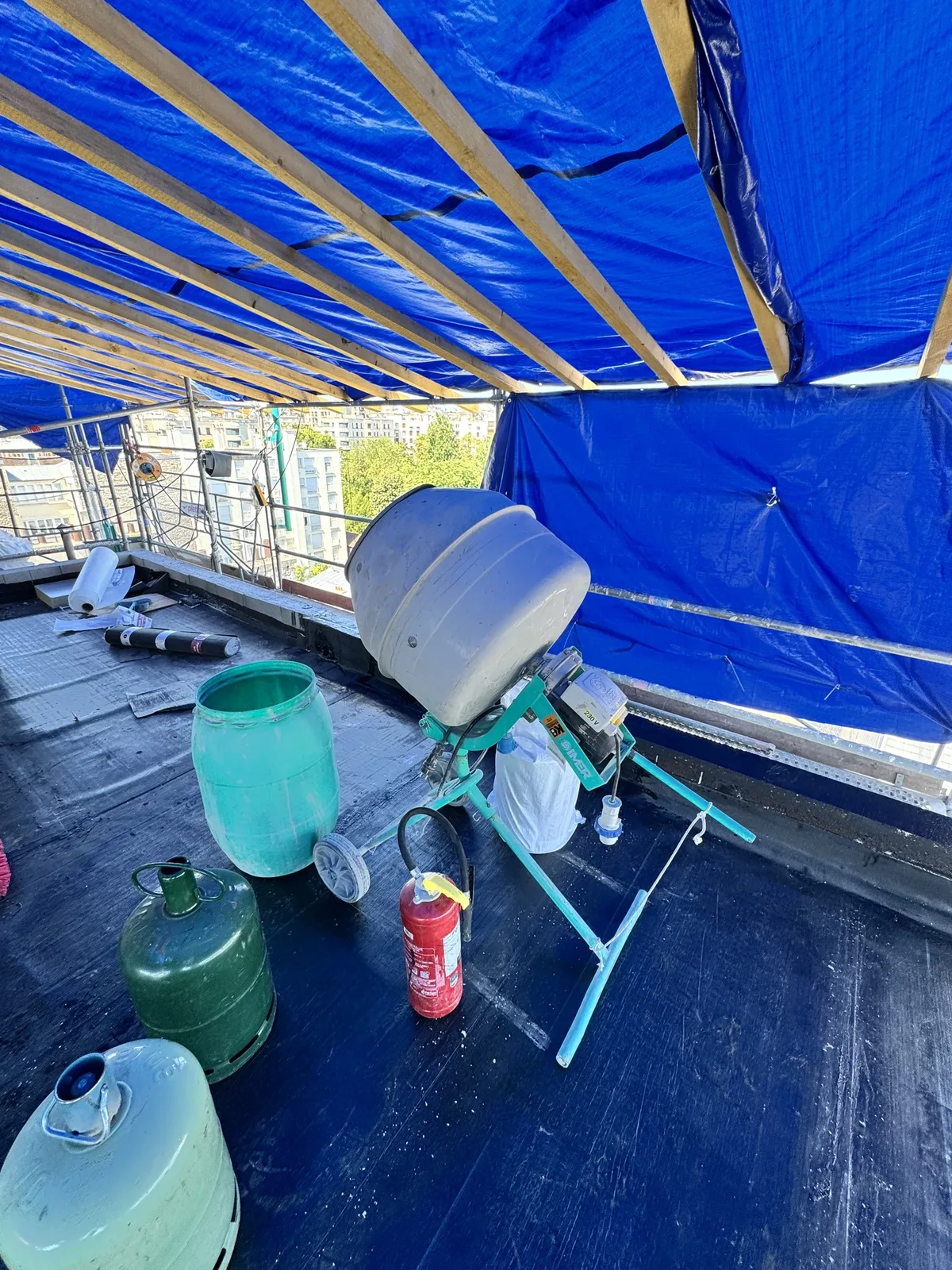Étanchéité d'une toiture-terrasse — Chantier 2