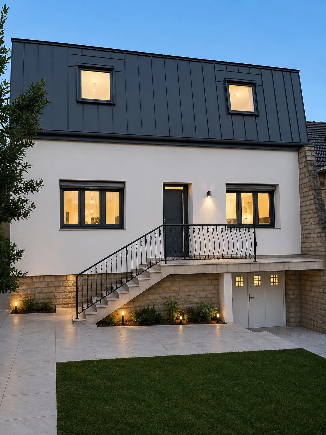 Surélévation en ossature bois et rénovation complète d'une maison — Île-de-France